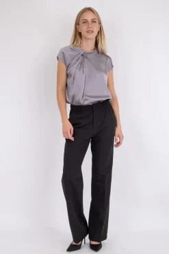 Neo Noir Fleur Drapy Satin Blouse< Bluser & Skjorter