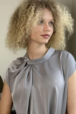 Neo Noir Fleur Drapy Satin Blouse< Bluser & Skjorter