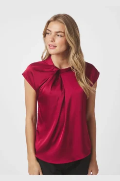 Neo Noir Fleur Drapy Satin Blouse 160990< Bluser & Skjorter