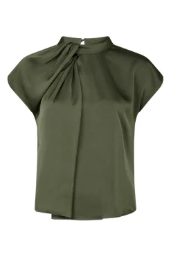 Fleur Drapy Satin Blouse 160990*Neo Noir Sale