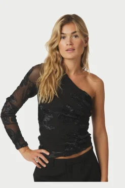 Neo Noir Friana Big Flower Mesh Blouse 167272< Bluser & Skjorter