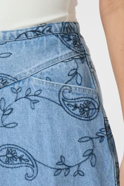 Gabani Embroidery Denim Skirt 165223*Neo Noir