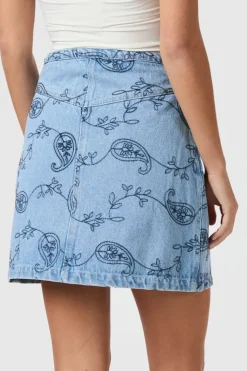 Gabani Embroidery Denim Skirt 165223*Neo Noir