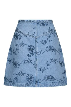 Gabani Embroidery Denim Skirt 165223*Neo Noir