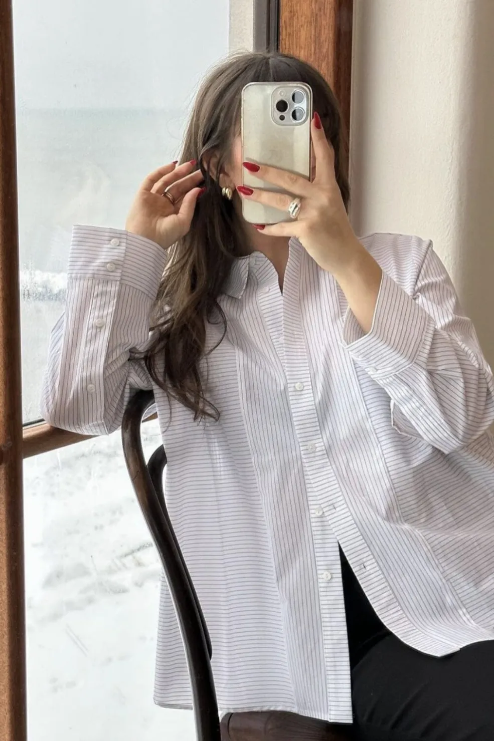 Gili Stripe Shirt*Neo Noir Discount