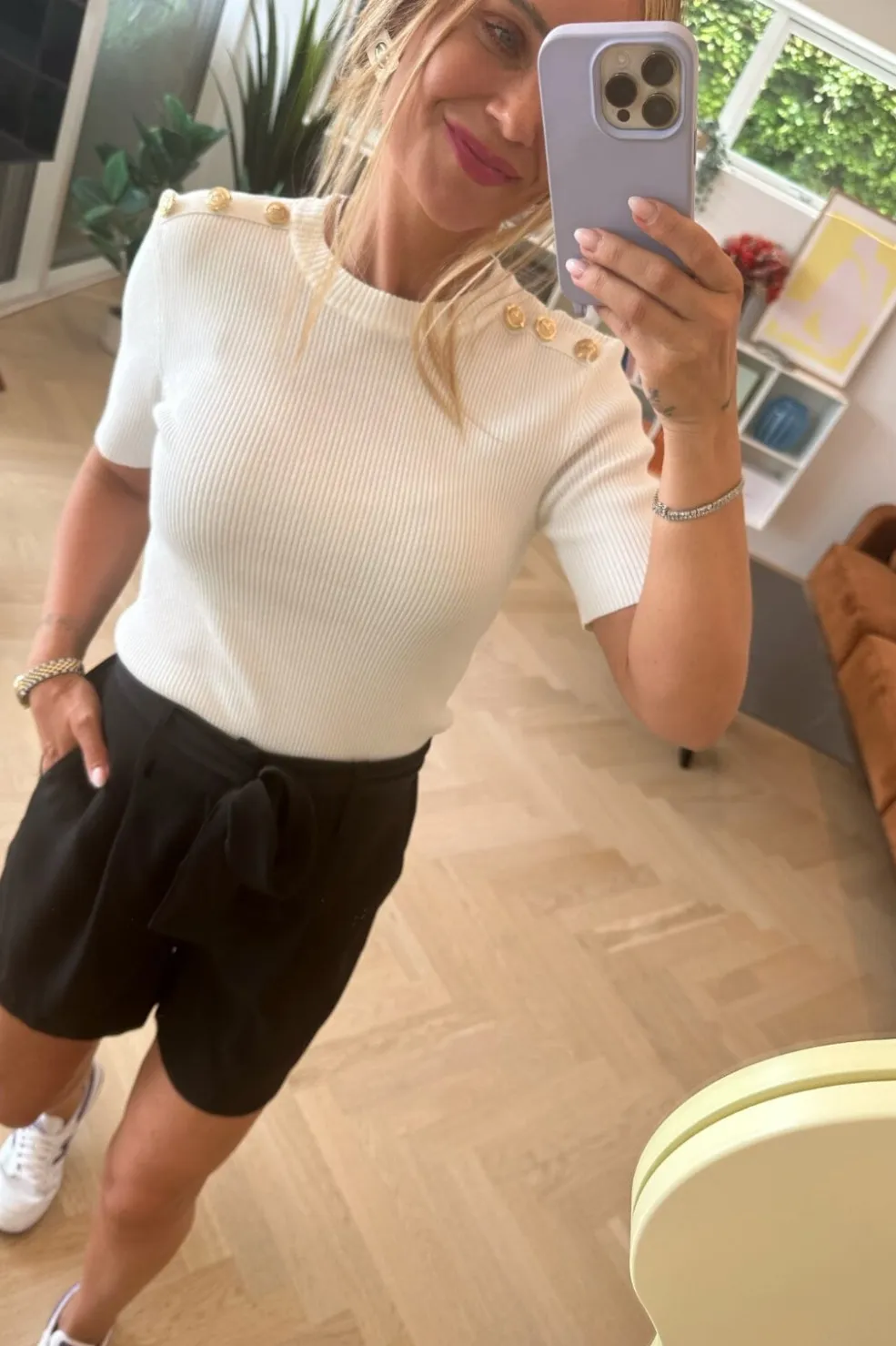 Gold Button Knit T-shirt*Valentin Studio Sale