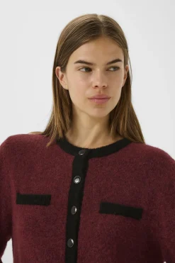 Gestuz Gzalpha Ls Contrast Cardigan 10910459< Cardigans|Ammevenligt Tøj