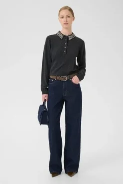 Gestuz Gzmanzi Deco Polo Pullover 10910778< Strik|Bluser & Skjorter