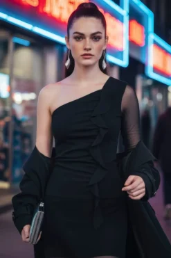 Hypedrop Hdpatricia Mesh One-Shoulder Top 32000162< T-Shirts & Toppe