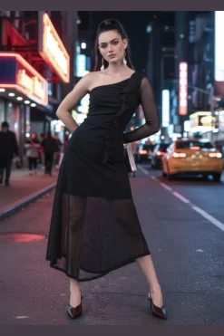 Hypedrop Hdpatricia Mesh One-Shoulder Top 32000162< T-Shirts & Toppe