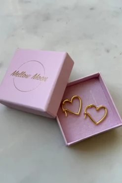 Mellow Moon Heart Earring small< Øreringe