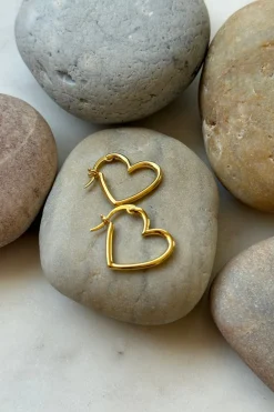 Mellow Moon Heart Earring small< Øreringe