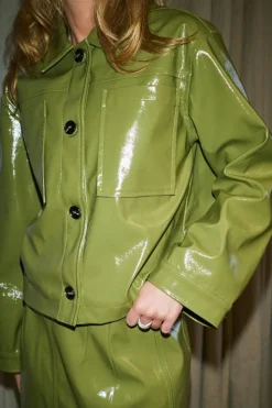 Neo Noir Hemie Patent Skirt 164659< Nederdele