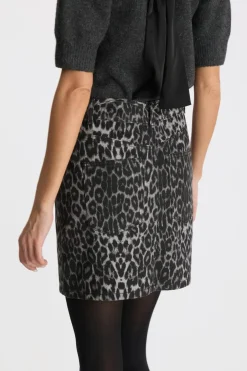 Henrietta Leopard Skirt*Neo Noir Clearance