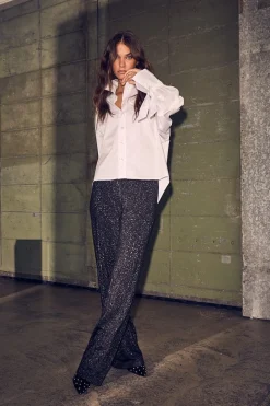 Hole Lurex Knit Pant HL10396*Haute L'Amitié Clearance