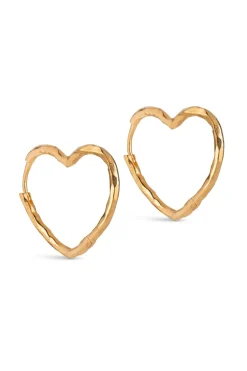 Enamel Copenhagen Hoops, Organic Heart Medium E414GM< Øreringe