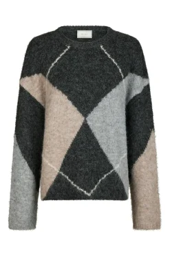 Inga Check Fluff Knit Blouse 165205*Neo Noir Sale