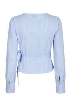 Neo Noir Isabel Stripe Wrap Blouse 163129< Bluser & Skjorter