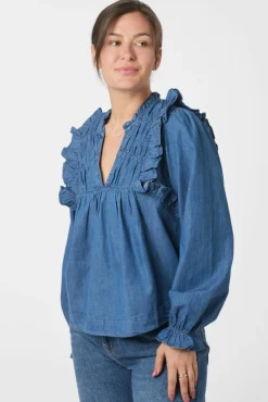 Janis Denim Blouse 166664*Neo Noir Sale