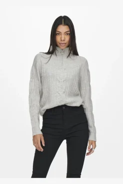 JDY andrea L/S Zip Cable Pullove Knt< Bluser & Skjorter|Strik