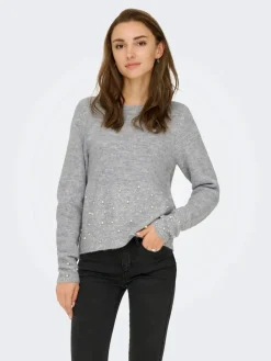 JDY pearl L/S O-Neck Pearl Pullover Knt< Bluser & Skjorter|Strik