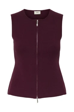 JDY riley S/L O-Neck Two Way Zip Vest Knt< Veste