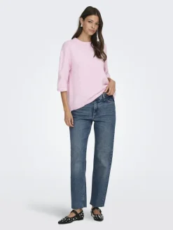 JDY sonja S/S O-Neck Pullover Knt< Strik|Bluser & Skjorter