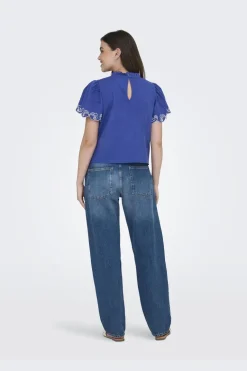 JDY vera S/S Embroidery Top< T-Shirts & Toppe