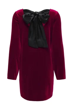 JDY victory L/S Velvet Bow Dress< Kjoler