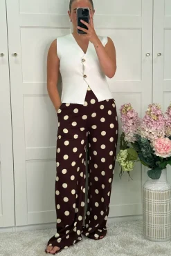 A-bee Juliana Wide Dot Pants< Bukser, Jeans & Leggings