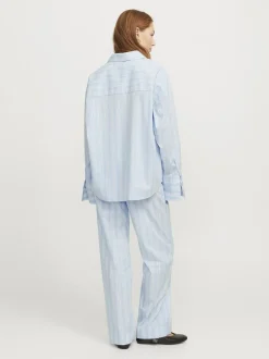 Jjxx Jxava Poplin Ls O-Size Pock Shirt Ln< Bluser & Skjorter|Sæt 🛍️
