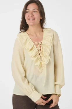 Neo Noir Katarina Crepe Ruffle Blouse 166497< Bluser & Skjorter