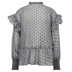 Co´Couture Katinkacc Dot V-Frill Blouse 35560< Bluser & Skjorter
