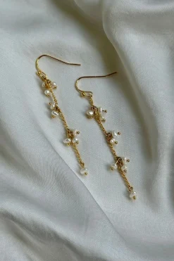 Mellow Moon Kæde- Øreringe Med Ferskvandsperler< Øreringe