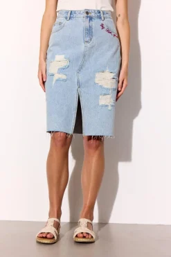 Hunkøn Kenna Denim Skirt 26021< Nederdele