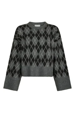Neo Noir Kick Check Knit Blouse 165204< Strik|Bluser & Skjorter