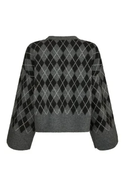 Neo Noir Kick Check Knit Blouse 165204< Strik|Bluser & Skjorter