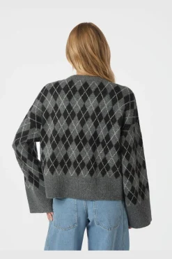 Neo Noir Kick Check Knit Blouse 165204< Strik|Bluser & Skjorter