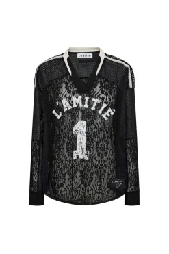 Haute L'Amitié Lace Football V- Blouse HL10468< Bluser & Skjorter