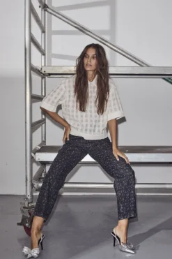 L'Amitié Crop Logo Jeans HL10020*Haute L'Amitié Sale