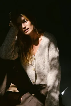 Neo Noir Lavanda Boucle Knit Cardigan 164894< Cardigans|Ammevenligt Tøj