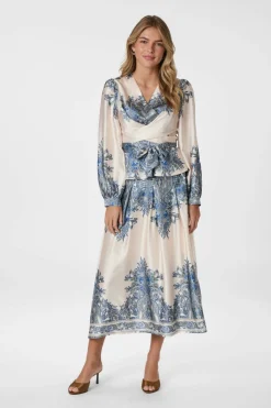 Neo Noir Lenni Paisley Border Skirt 166205< Nederdele