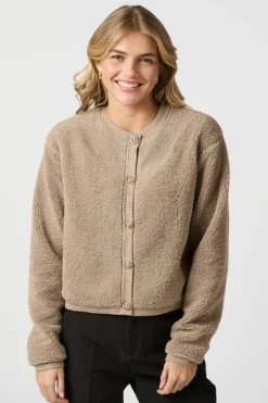 Neo Noir Limo Fluffy Knit Cardigan 161963< Cardigans|Ammevenligt Tøj