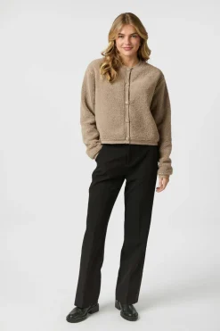 Neo Noir Limo Fluffy Knit Cardigan 161963< Cardigans|Ammevenligt Tøj