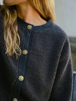 Limo Fluffy Knit Cardigan 161963*Neo Noir Outlet