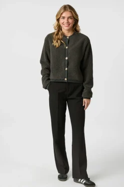 Limo Fluffy Knit Cardigan 161963*Neo Noir Outlet