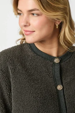 Limo Fluffy Knit Cardigan 161963*Neo Noir Outlet