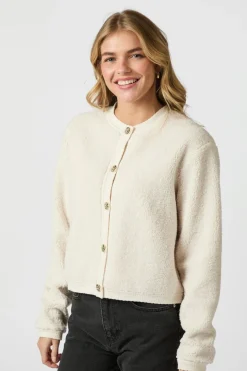 Limo Fluffy Knit Cardigan 161963*Neo Noir Outlet