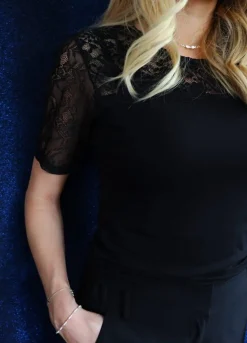 Liberte Lisa Ss Lace Blouse 2 22276< Bluser & Skjorter
