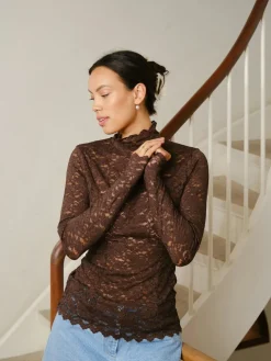 Liza Laceflower Blouse 161473*Neo Noir Outlet